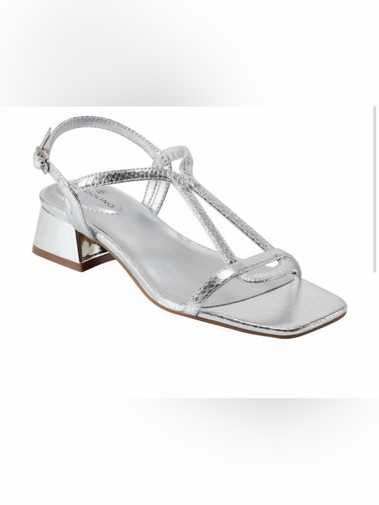 Bandolino Shoes - Bandolino Primadon Block Heel Sandals-Silver Snake skin size 7